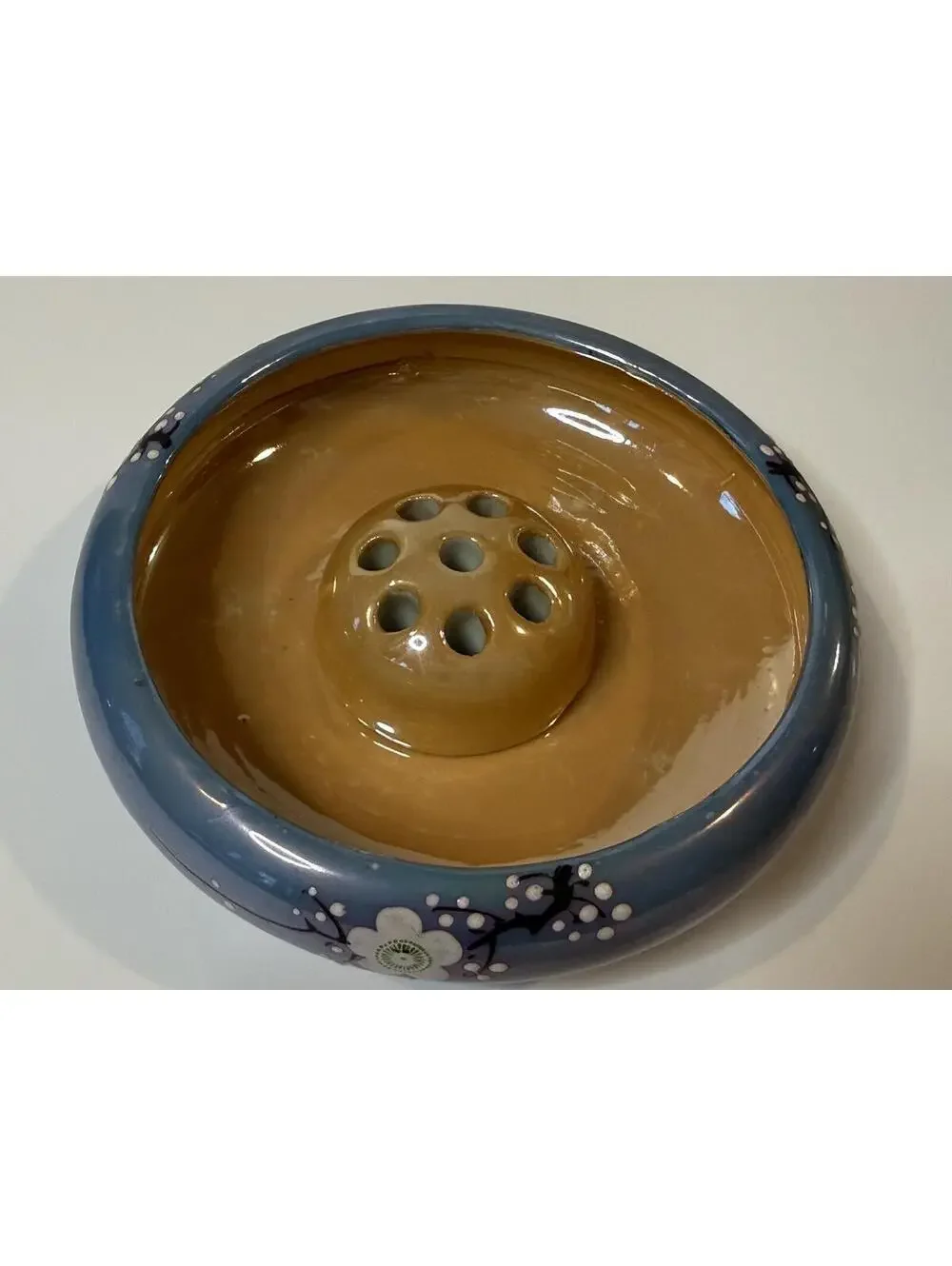 Vintage Japanese Ikebana Flower Arranging Bowl with Removable Flower Frog